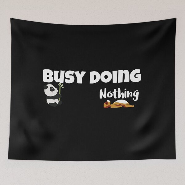 Item preview, Busy doing nothing - Funny Panda and dog designed and sold by The Full Cart.