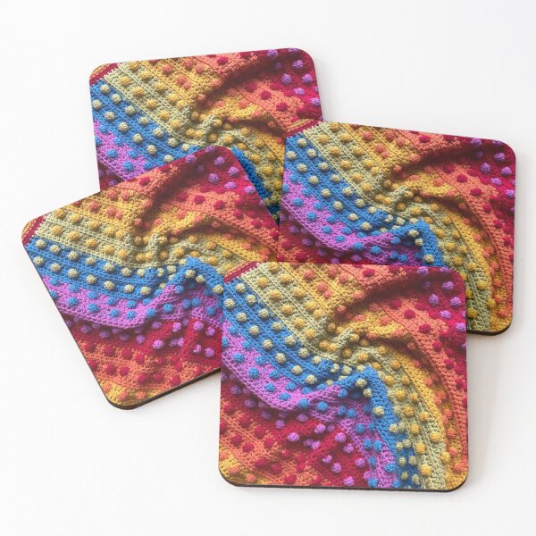 Item preview, Modern bobble rainbow blanket swirl designed and sold by MeluCrochet.