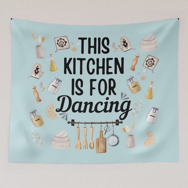 Item preview, This Kitchen Is For Dancing On Blue designed and sold by NatureGlow.