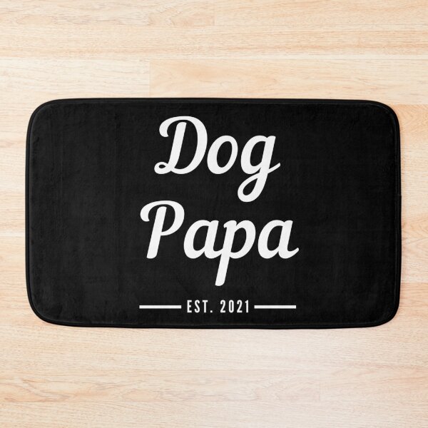 Item preview, Dog Papa. Established 2021. Text only design. Cursive handwriting. Retro. designed and sold by JellyBeenzz.