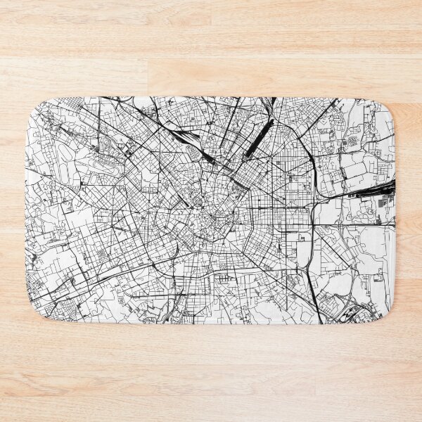 Item preview, Milan White Map designed and sold by multiplicitymap.