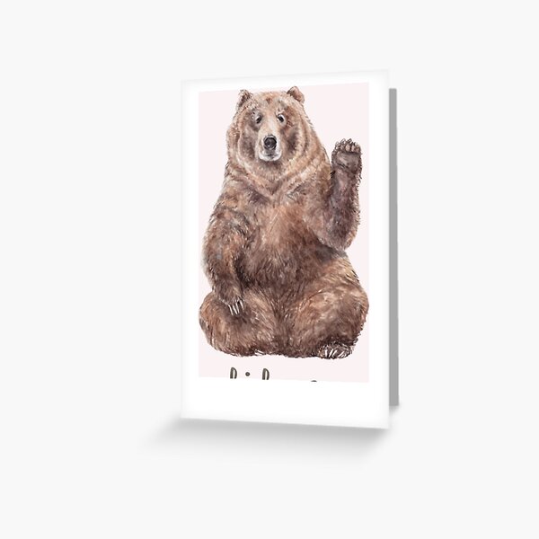 Birthday Greeting Card NEW BIRTHDAY Bear Grizzly Colorful Fur Little Bees