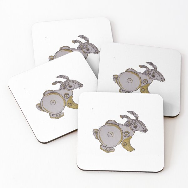 Streampunk Bunny Coasters (Set of 4)