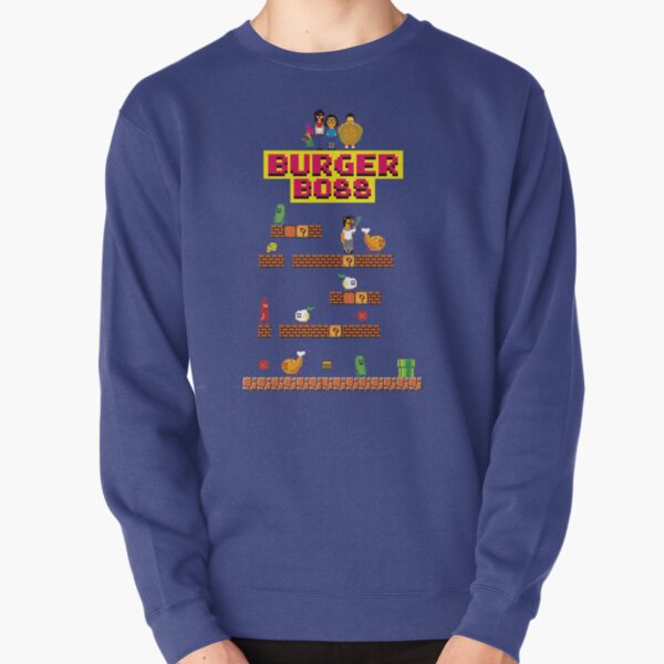 Burger Boss pixel art Pullover Sweatshirt