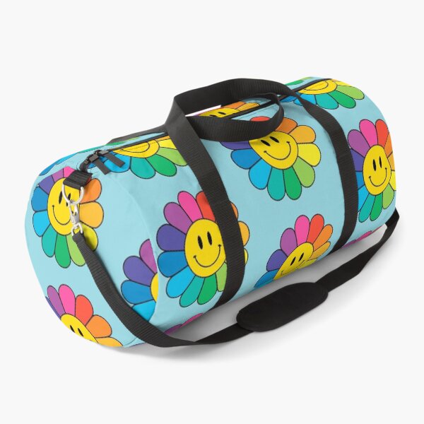 Item preview, Happy Rainbow Flower | Pattern | Happy Face | Blue | designed and sold by HappyFaceCo.