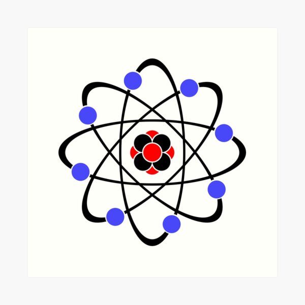 Atom logo symbol. Art Print