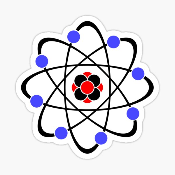 Atom logo symbol. Sticker