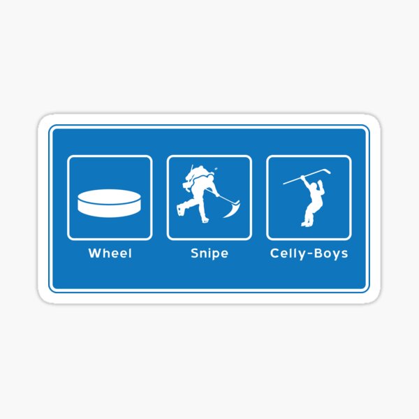 Wheel, Snipe, Celly, Boys! Letterkenny Hockey Inspired Sticker
