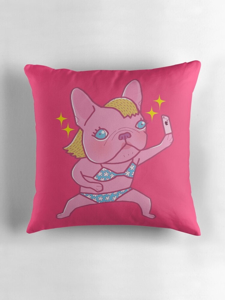 frenchie throw pillow