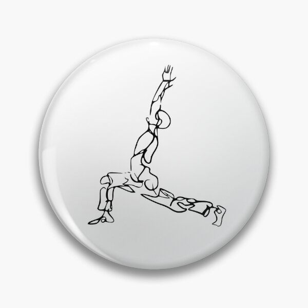 Item preview, Contour Line Yoga-Crescent lunge Pose 1 designed and sold by FranksArtWorld.