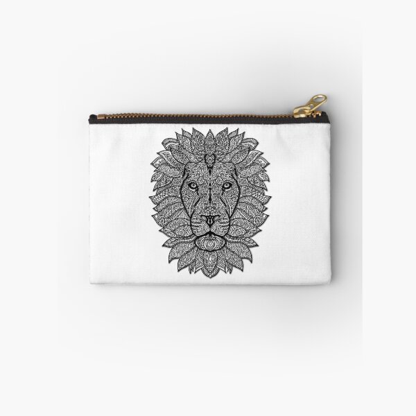 Item preview, Symmetric lion face with artistic curves with contrasting white background designed and sold by CiniArt.