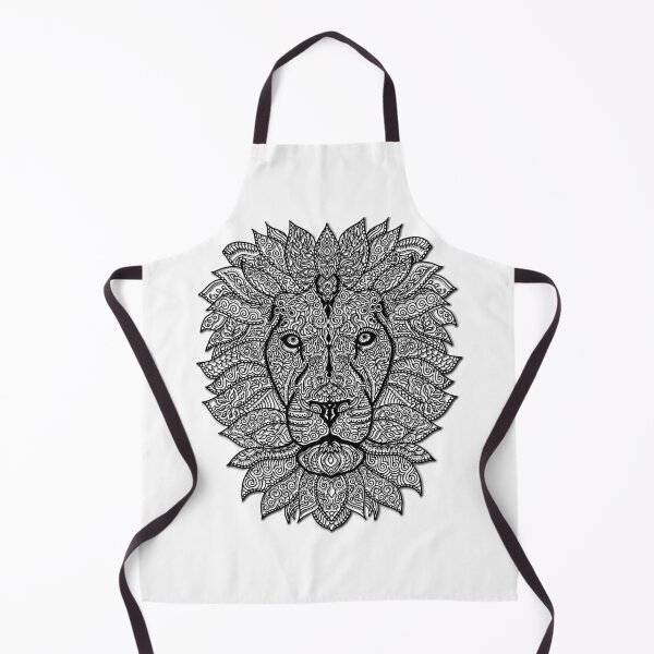 Item preview, Symmetric lion face with artistic curves with contrasting white background designed and sold by CiniArt.