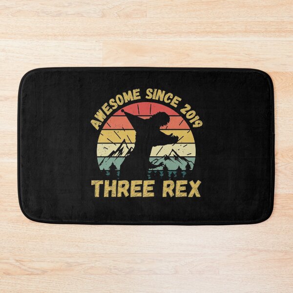 Item preview, AWESOME SINCE 2019, THREE REX, THREE YEARS OLD BIRTHDAY GIFT RETRO VINTAGE designed and sold by TheFirstOne.