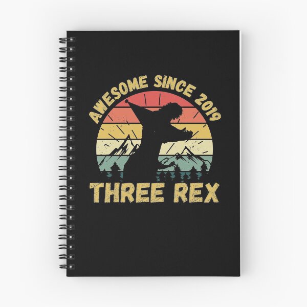 Item preview, AWESOME SINCE 2019, THREE REX, THREE YEARS OLD BIRTHDAY GIFT RETRO VINTAGE designed and sold by TheFirstOne.