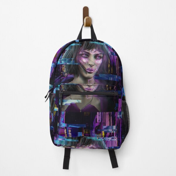 Item preview, Cyberpunk landscape and cyborg girl designed and sold by Blacklinesw9.