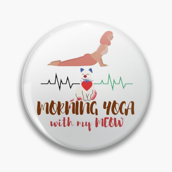 Item preview, Morning Yoga with my Meow Heartbeat designed and sold by lotusbud.