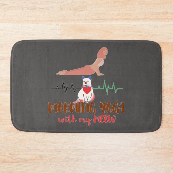 Item preview, Morning Yoga with my Meow Heartbeat designed and sold by lotusbud.