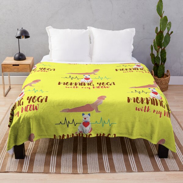 Item preview, Morning Yoga with my Meow Heartbeat designed and sold by lotusbud.