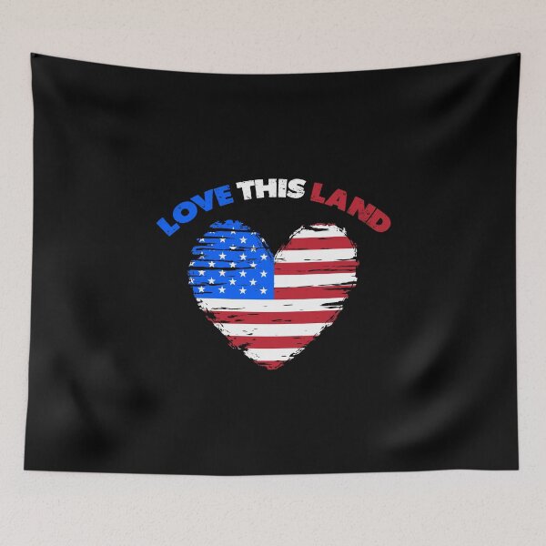 Item preview, Love This Land - U.S.A - America Is Another Name For Opportunity - Freedom Is Never Given, It Is Won - Design For T-Shirts, Face Masks, Pin Buttons Etc. designed and sold by ShaykhUmer.
