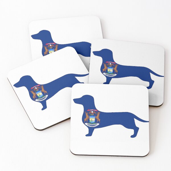 Item preview, Michigan Dachshund Flag designed and sold by Wienerful.