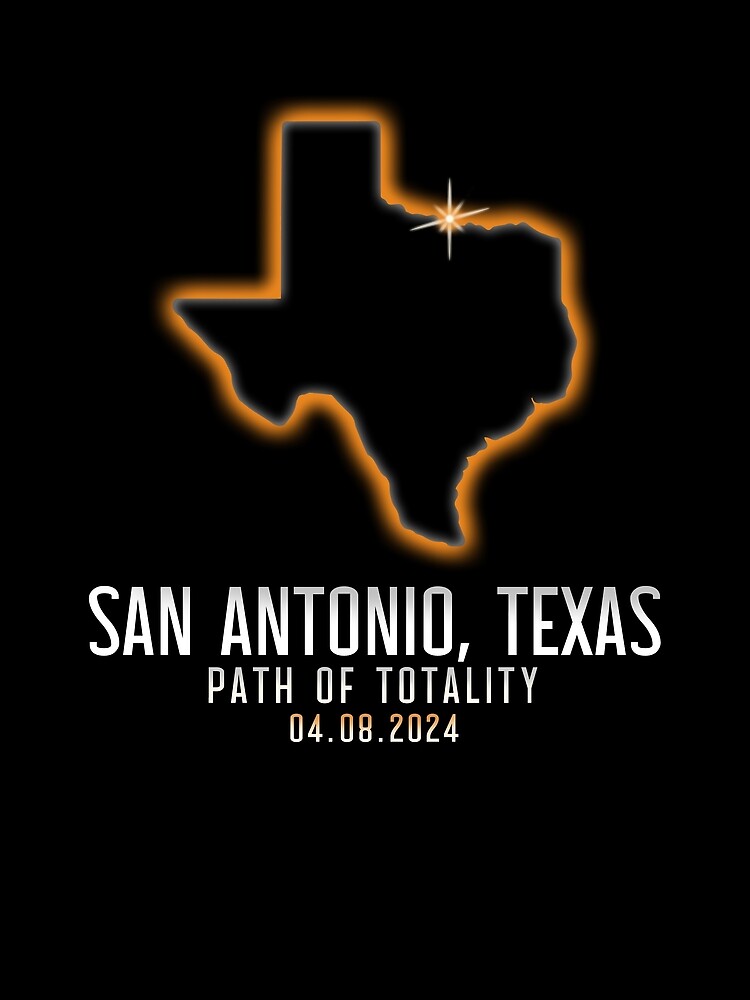 Thumbnail 3 von 3, Tuch, San Antonio Texas Path Totality 4.8.24 Total Solar Eclipse Gear designt und verkauft von DynamicDesign.