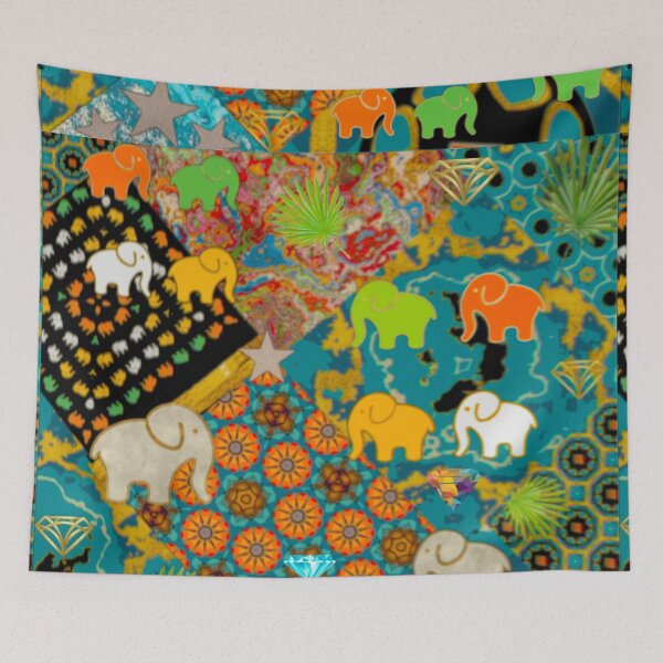 Item preview, Colorful Elephants Patchwork Design designed and sold by Pretty-Bird.