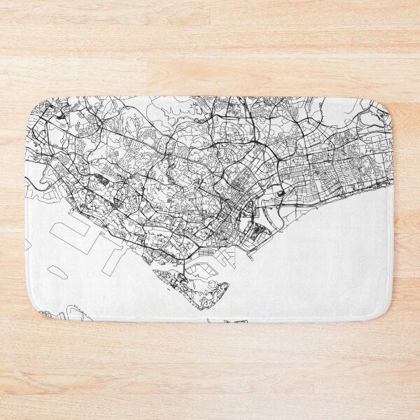 Item preview, Singapore White Map designed and sold by multiplicitymap.