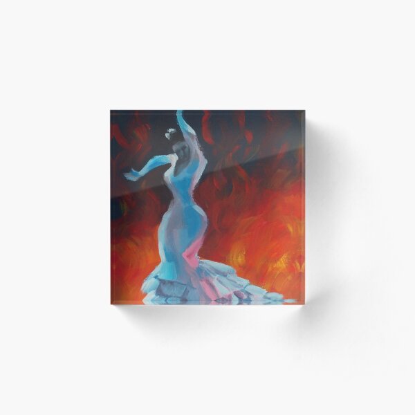 Flame - Flamenco Dancer Painting Acrylic Block