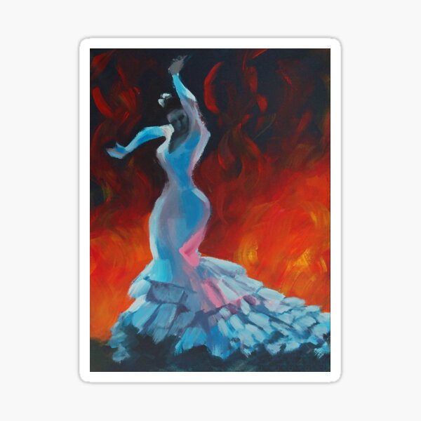 Flame - Flamenco Dancer Painting Sticker