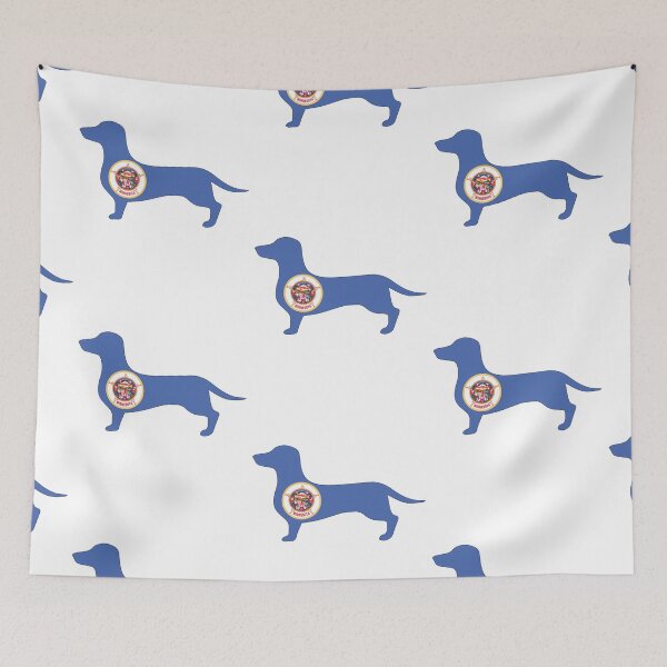 Item preview, Minnesota Dachshund Flag designed and sold by Wienerful.