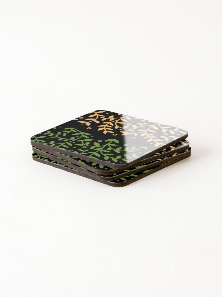 Thumbnail 4 of 5, Coasters (Set of 4), Leafy pattern designed and sold by Raseelvm.