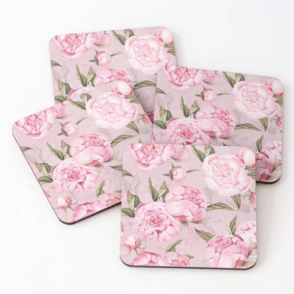 Item preview, Watercolor Peonies Light Pink Botanical Garden Pattern designed and sold by UtArt.