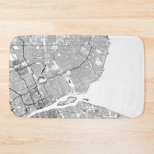 Item preview, Detroit White Map designed and sold by multiplicitymap.