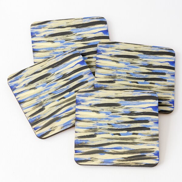 Item preview, Blue, Black and Cream Painted Stripes designed and sold by mandygoldengr.