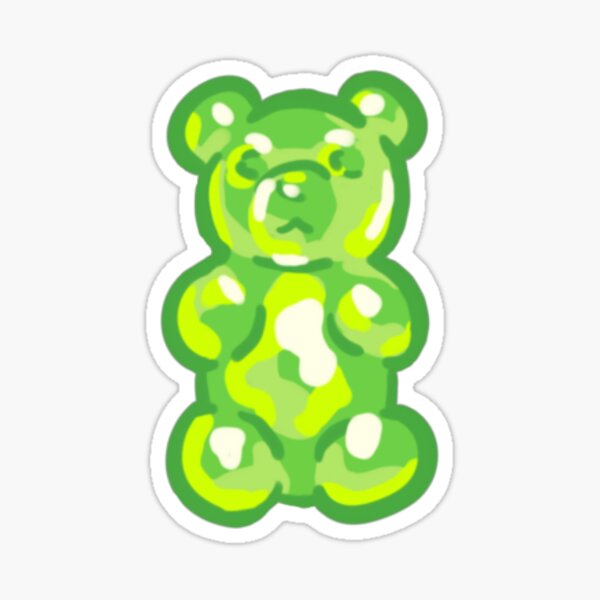 Gummy Thicc Green Gummy Bear With Big Butt' Sticker