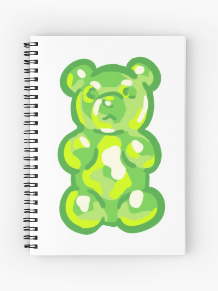 Hand drawn aesthetic cute green and orange gummy bears Stock