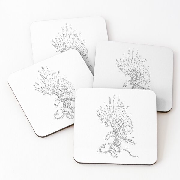 Item preview, Bald Eagle Hunting A Snake Geometric Line Art designed and sold by 5thSeason.