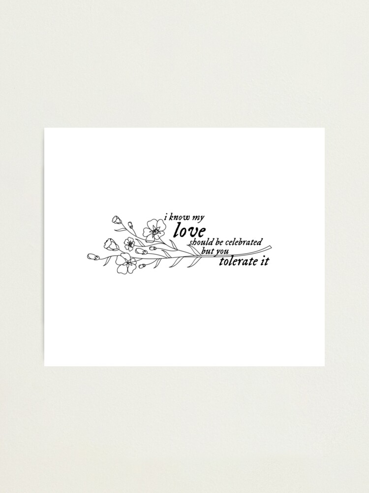 i know my love should be celebrated, but you tolerate it Tapestry for Sale  by lovely-lyrics