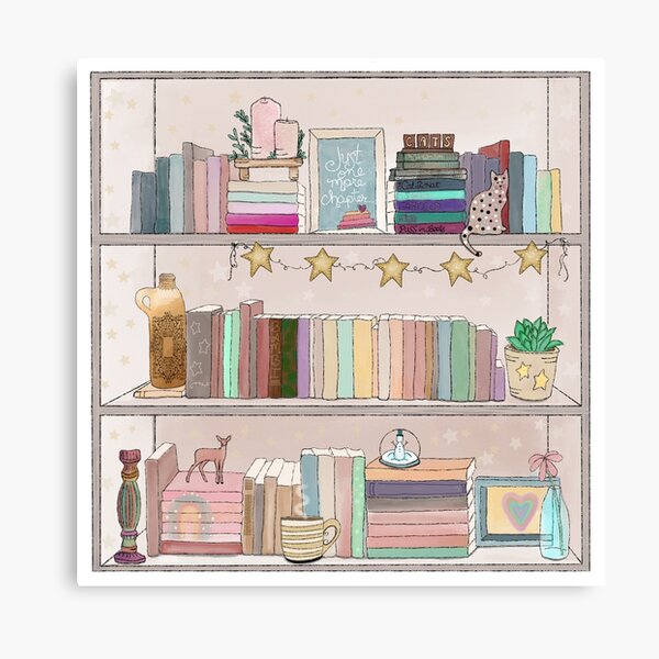 Boho Bear Book Shelf No. 1 Canvas Print