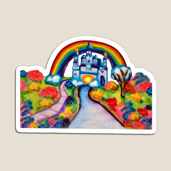 Item preview, Castle Fantasy Floral Rainbow Landscape designed and sold by Deborah Camp.