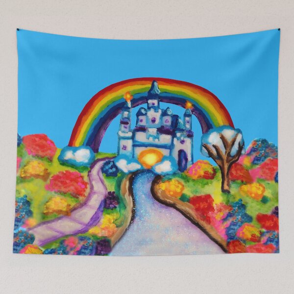 Item preview, Castle Fantasy Floral Rainbow Landscape designed and sold by Deborah Camp.