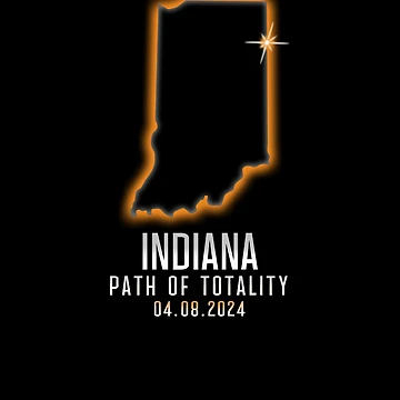 Aperçu de l'œuvre Map Of Indiana Path Of Totality 4.8.24 Total Solar Eclipse Gear de DynamicDesign