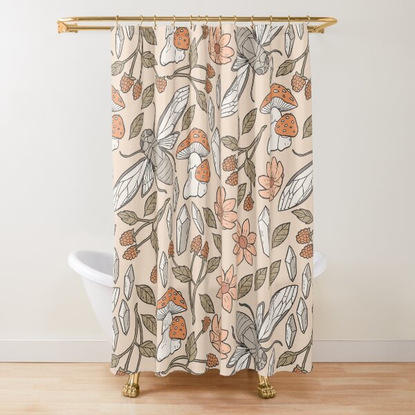 Cicada in the Forest Pattern Shower Curtain