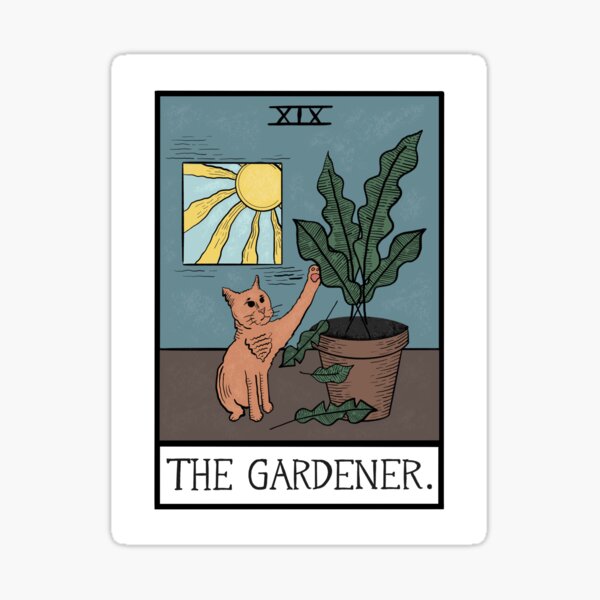 Item preview, Cat Tarot Card (The Gardener) designed and sold by Tridoesart.