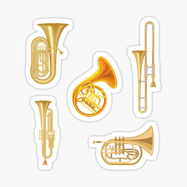 Item preview, Marching Band Brass Section Sticker Pack designed and sold by 12BarTees.