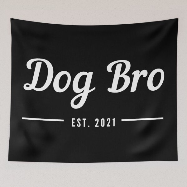 Item preview, Dog Bro. Dog Brother. Established 2021. Text only design. Cursive handwriting. Retro. designed and sold by JellyBeenzz.