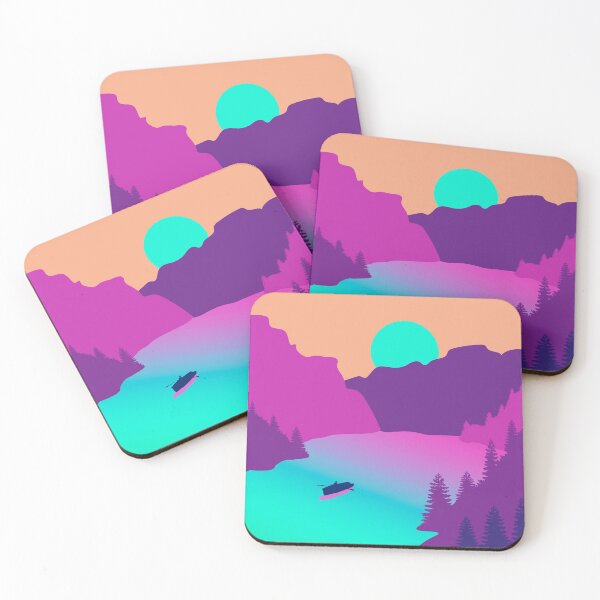 Item preview, Pragser Wildsee Landscape Italy Synthwave Colors designed and sold by InvestingRoad.