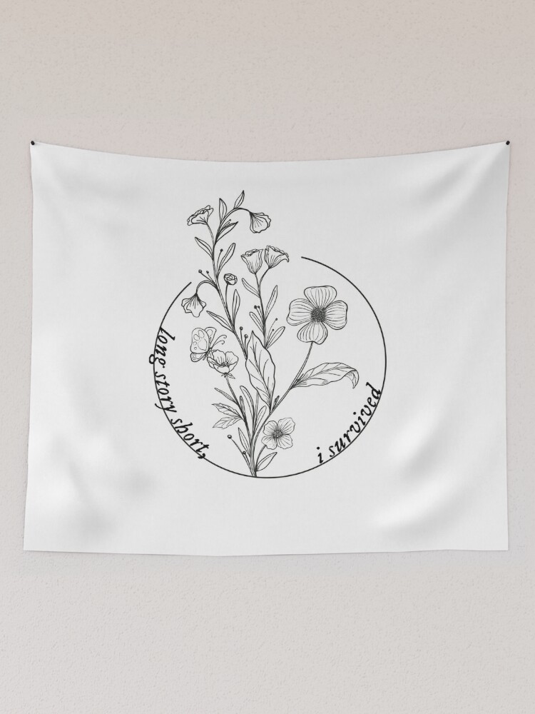 Discover i survived flower circle Tapestry