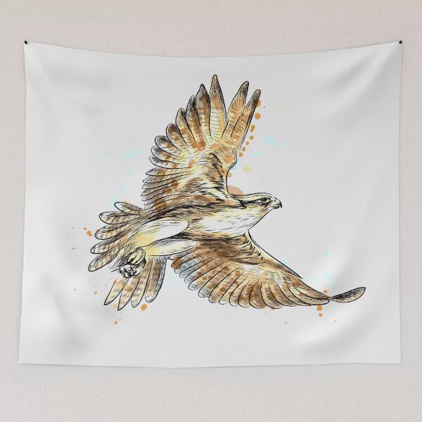 Item preview, Beautiful sketch of a flying Falcon designed and sold by kalud-zoldyck.