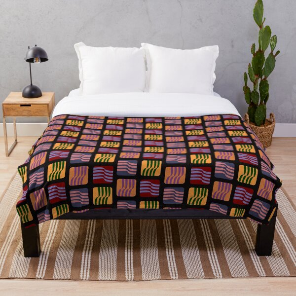 Patchwork Black Throw Blanket